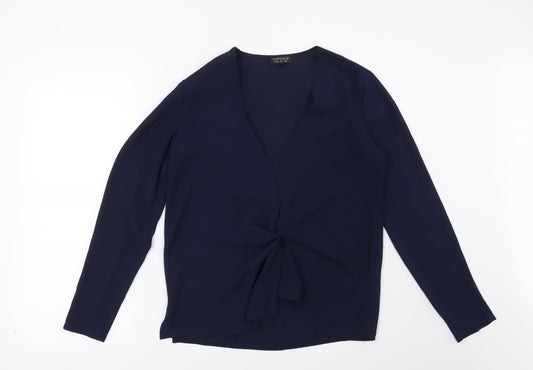Womens UK Size 8 Topshop Blue Basic Blouse
