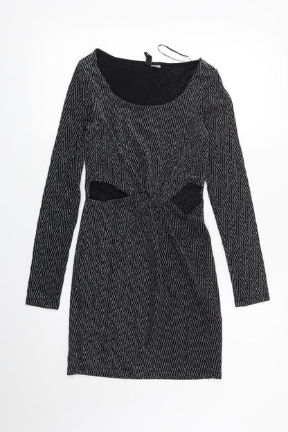 H&M Womens Black Geometric  Shift  Size XS