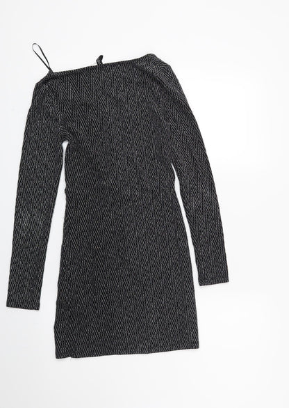 H&M Womens Black Geometric  Shift  Size XS