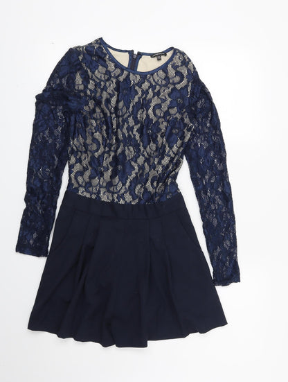 Warehouse Womens Blue Floral  Playsuit One-Piece Size 8