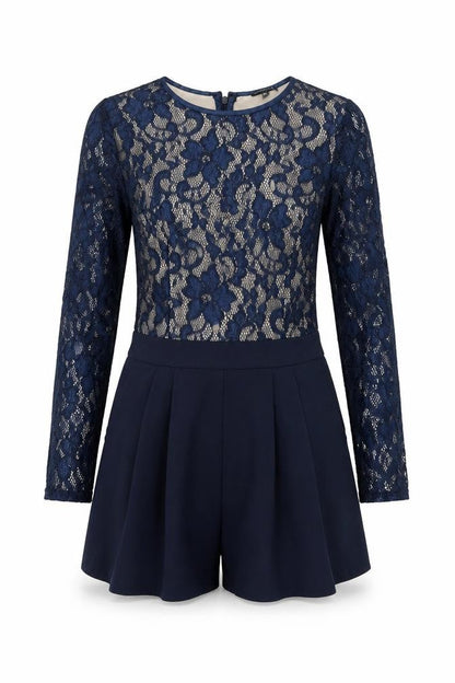 Womens UK Size 8 Warehouse One-Piece Blue Playsuit