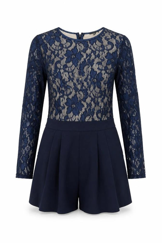 Womens UK Size 8 Warehouse One-Piece Blue Playsuit