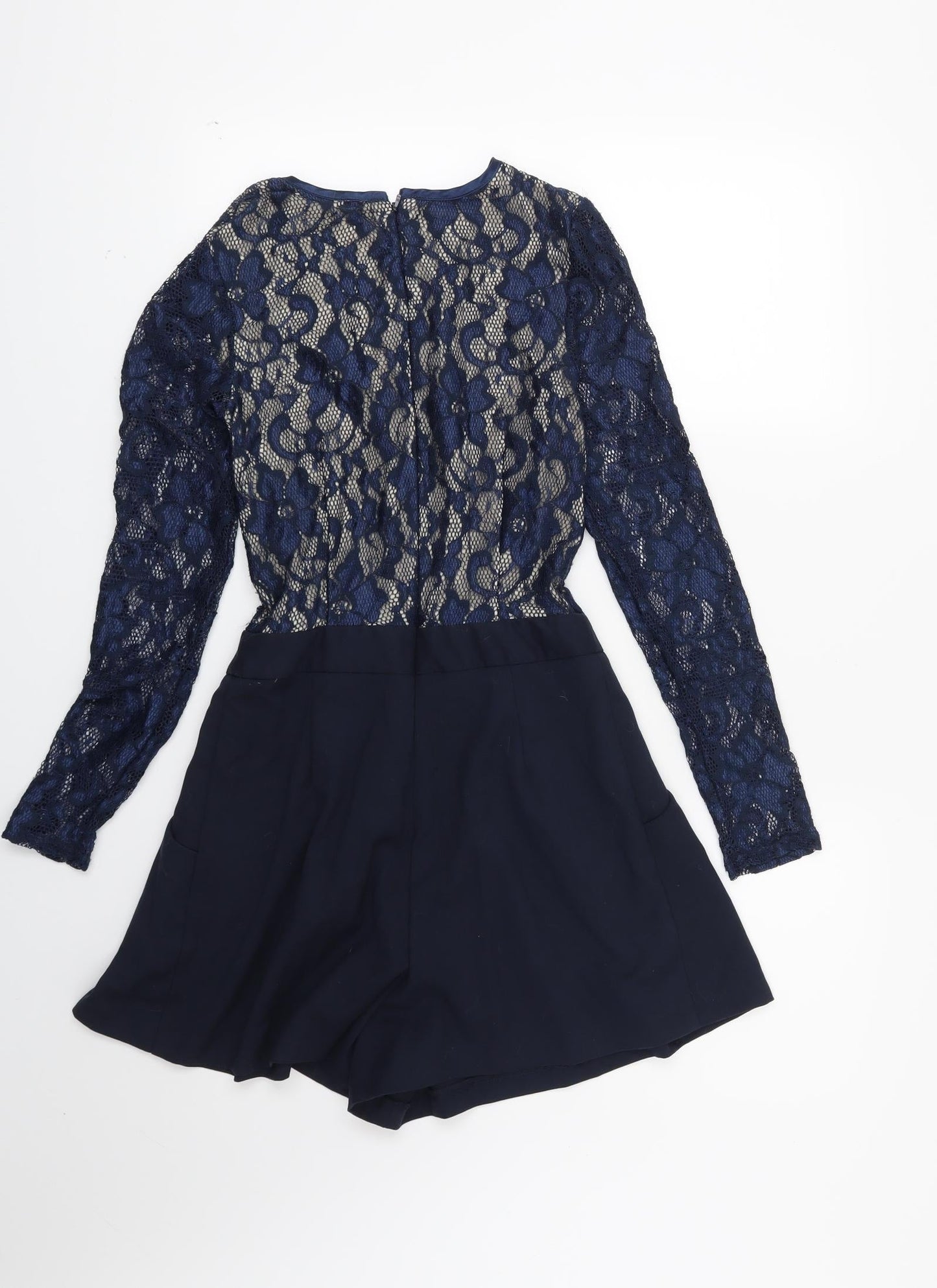 Warehouse Womens Blue Floral  Playsuit One-Piece Size 8