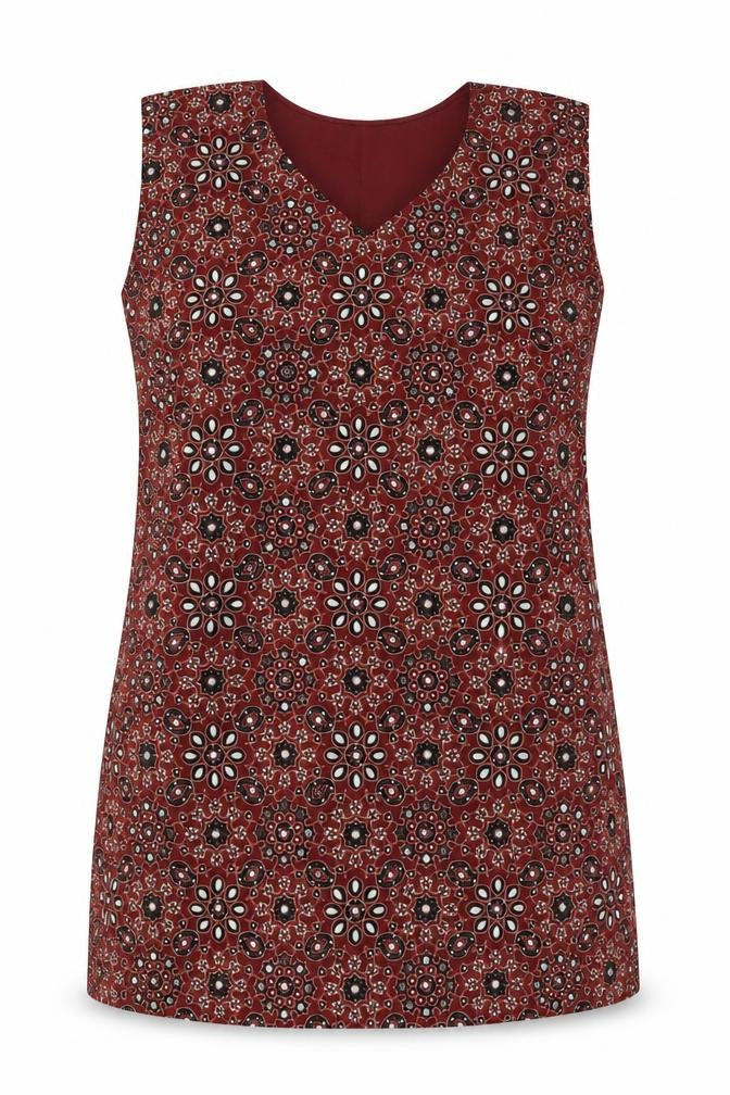 Womens UK Size M Preworn Red Tunic Blouse