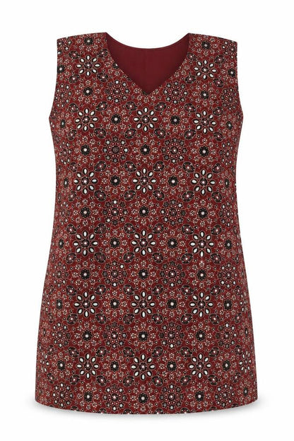 Womens UK Size M Preworn Red Tunic Blouse
