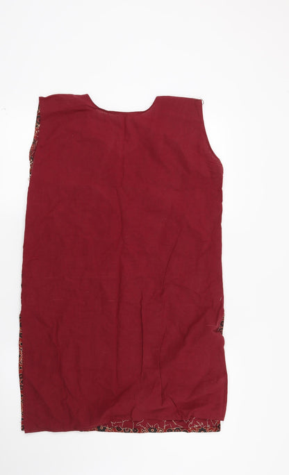 Womens UK Size M Preworn Red Tunic Blouse