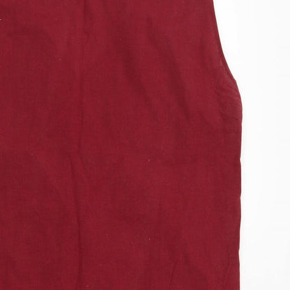 Womens UK Size M Preworn Red Tunic Blouse