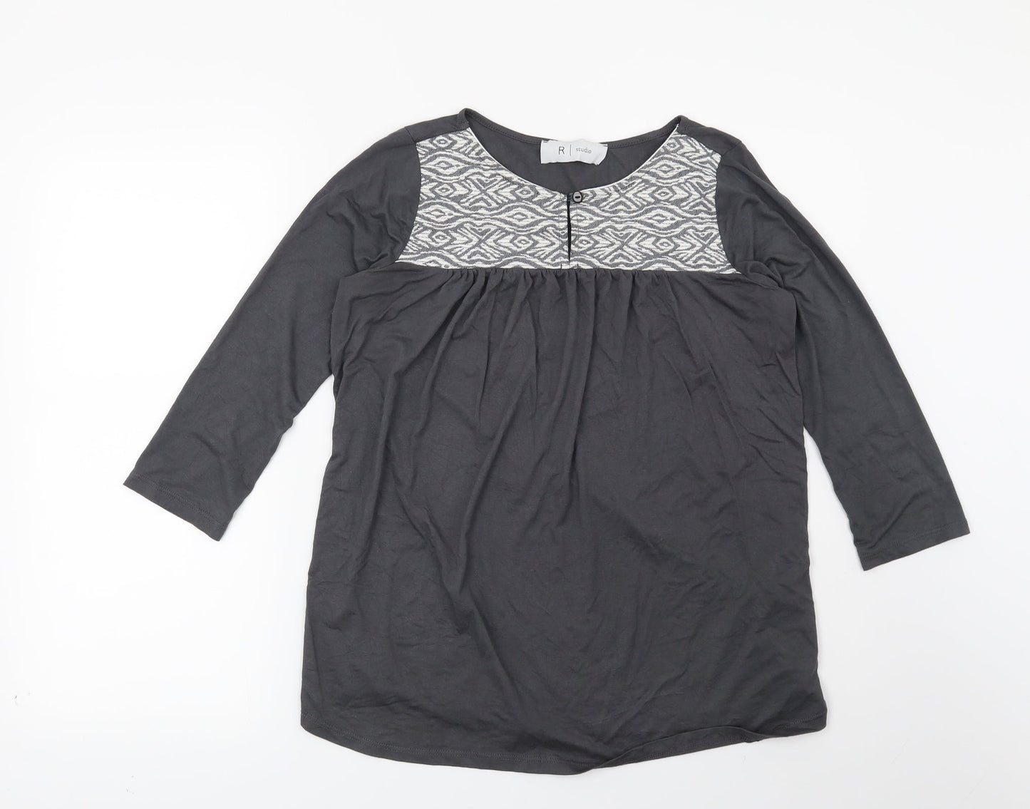 Womens UK Size 6 La Redoute Grey Basic Blouse