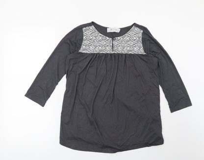 Womens UK Size 6 La Redoute Grey Basic Blouse