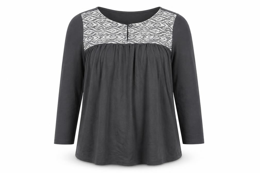Womens UK Size 6 La Redoute Grey Basic Blouse