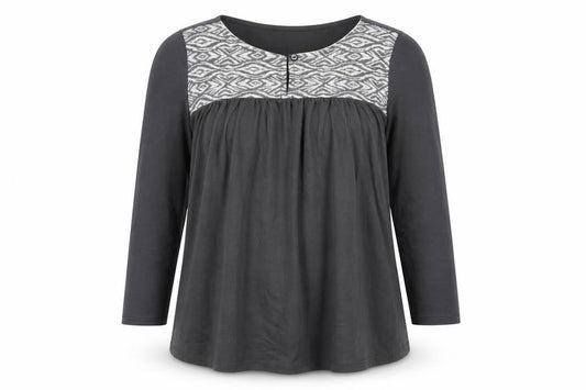 Womens UK Size 6 La Redoute Grey Basic Blouse