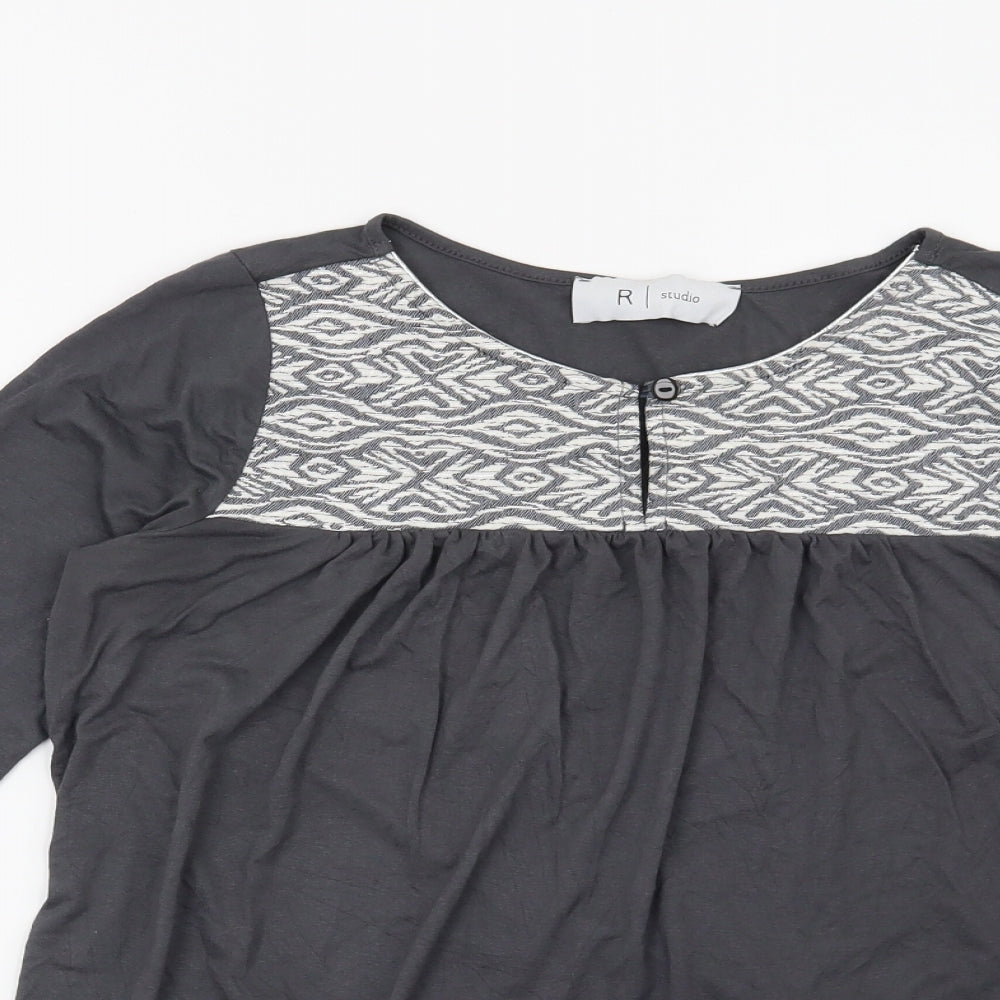 Womens UK Size 6 La Redoute Grey Basic Blouse