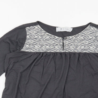 Womens UK Size 6 La Redoute Grey Basic Blouse