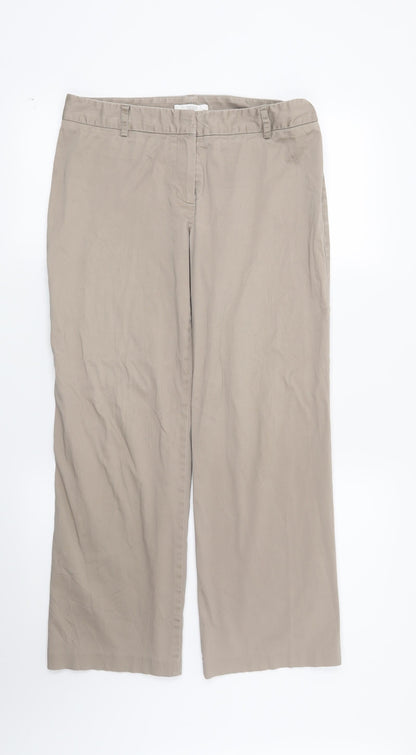 Womens UK Size 12 Marks and Spencer Regular Fit  Beige Trousers