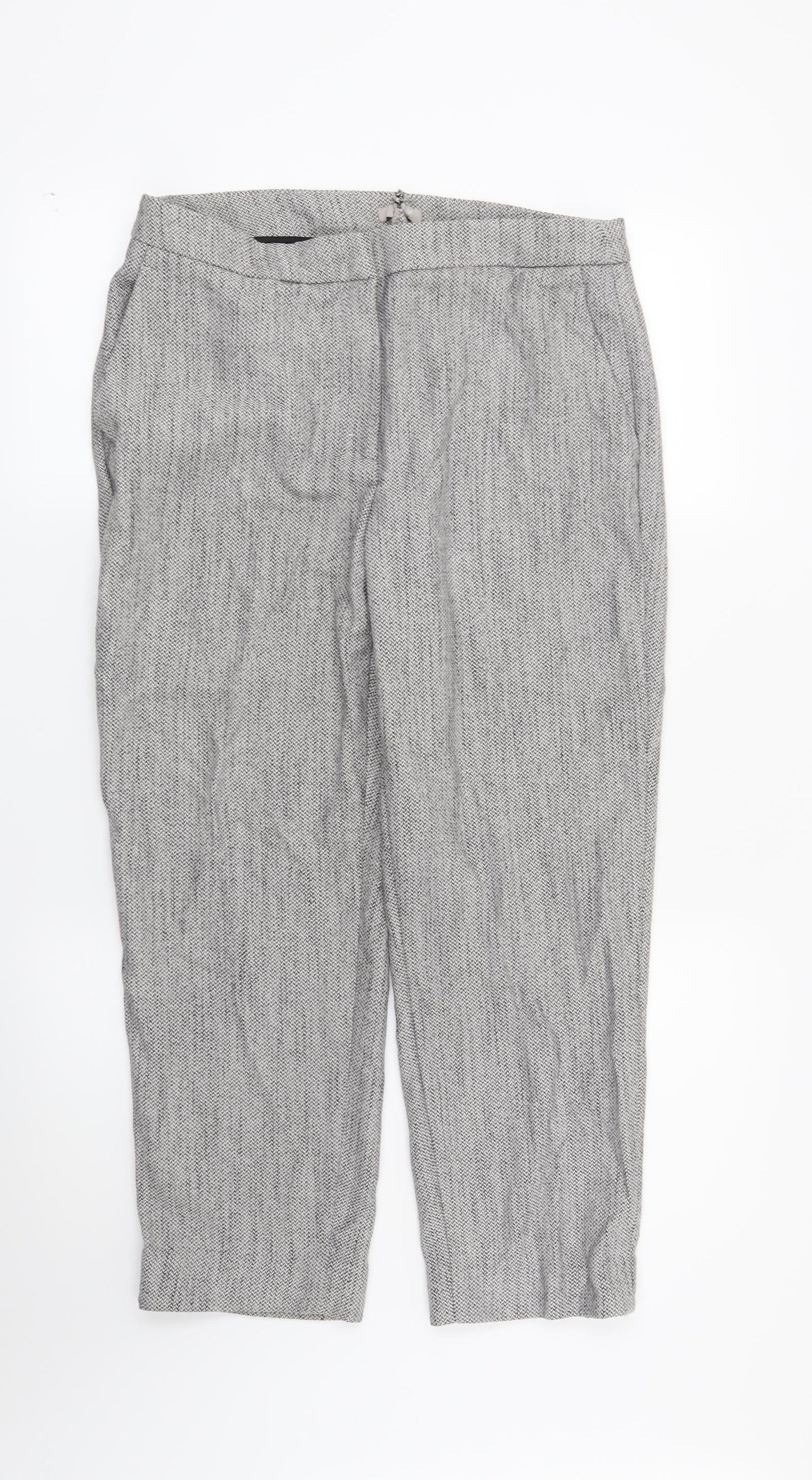 Womens UK Size 14 Preworn Regular Fit  Grey Trousers