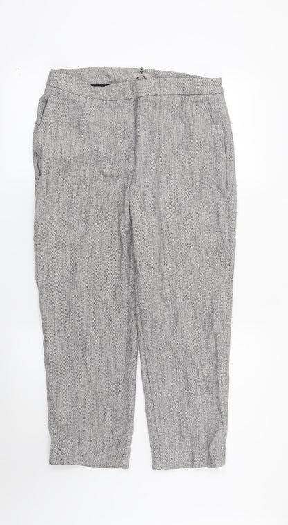 Womens UK Size 14 Preworn Regular Fit  Grey Trousers