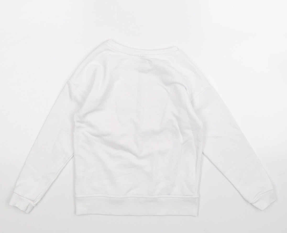 Primark Girls White   Pullover Sweatshirt Size 7-8 Years