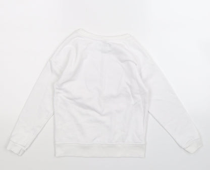 Primark Girls White   Pullover Sweatshirt Size 7-8 Years