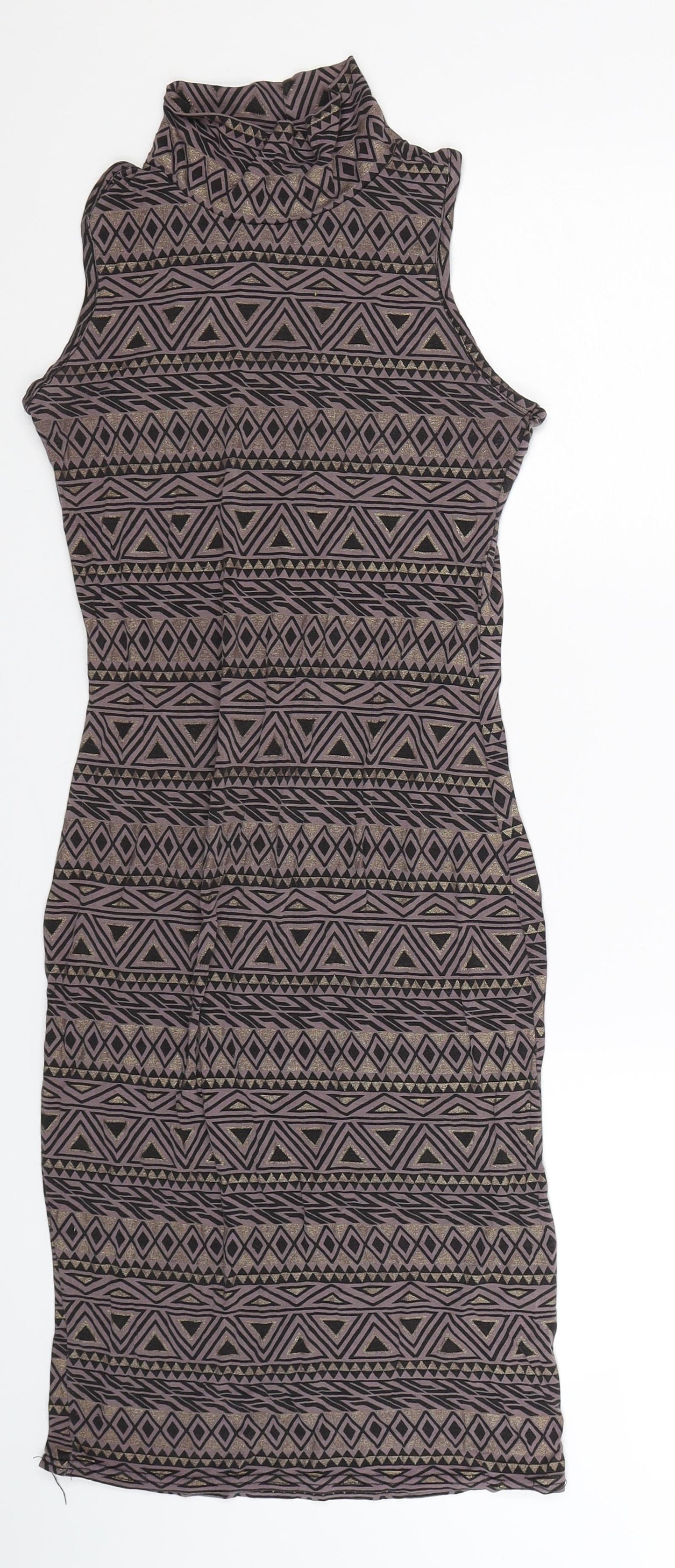 Club L Womens Grey Geometric  Bodycon  Size 8