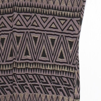 Club L Womens Grey Geometric  Bodycon  Size 8