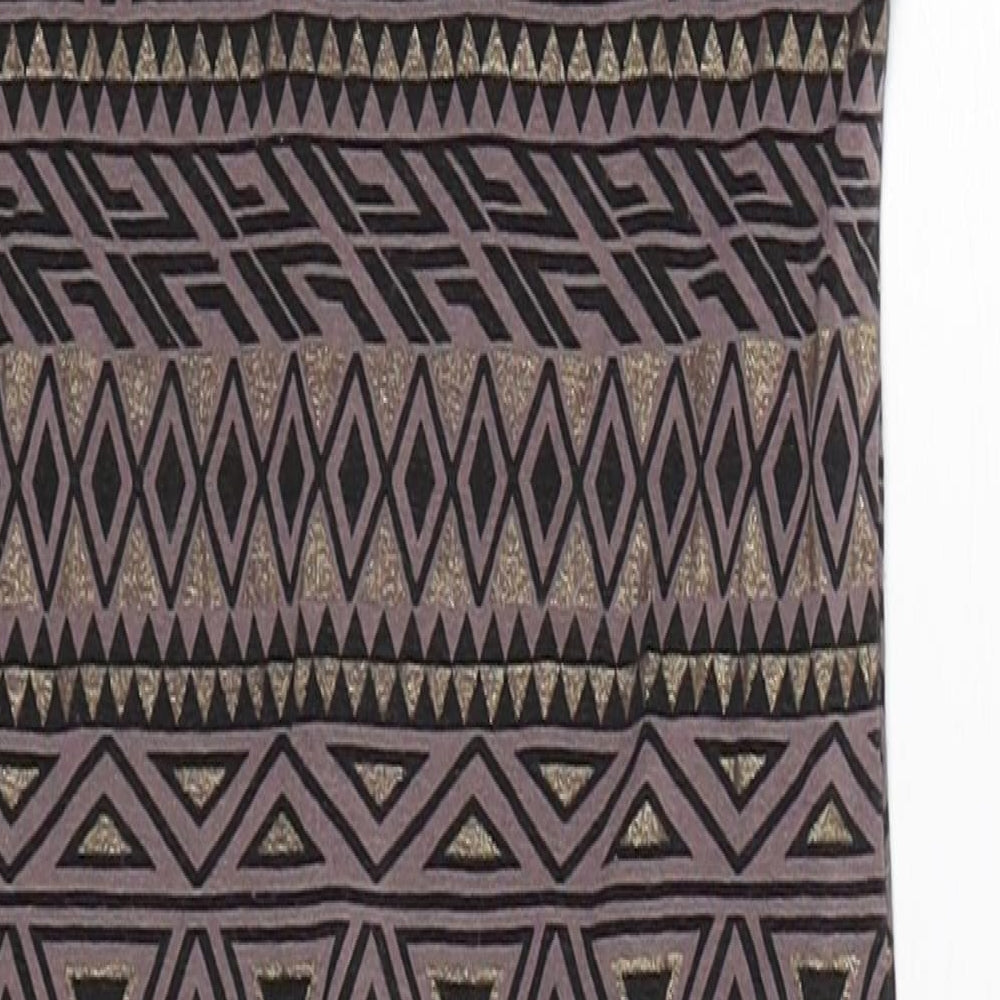 Club L Womens Grey Geometric  Bodycon  Size 8