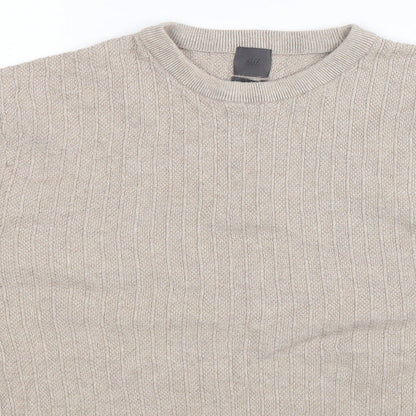 H&M Mens Grey  Knit Pullover Jumper Size S