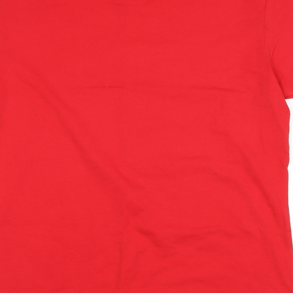 Womens UK Size 2XL JHK Red Basic T-Shirt