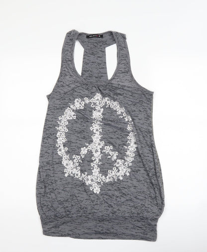 Select Womens Grey   Basic Tank Size 10  - peace