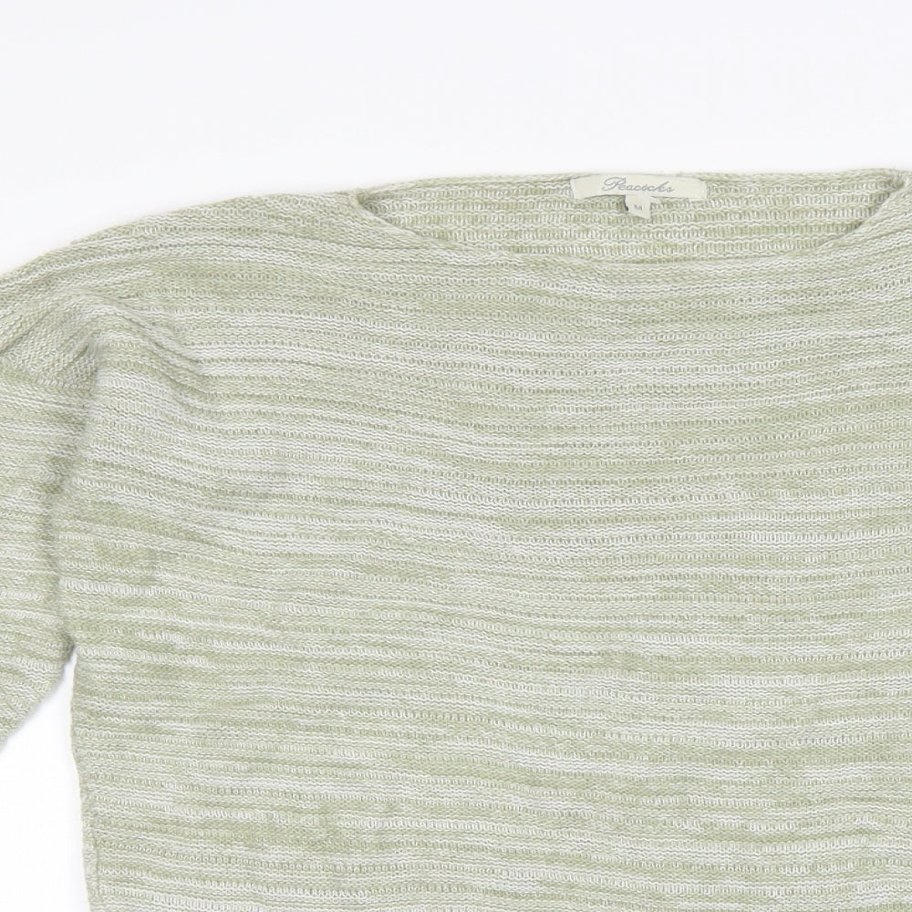 Peacocks Womens Green   Pullover Jumper Size M