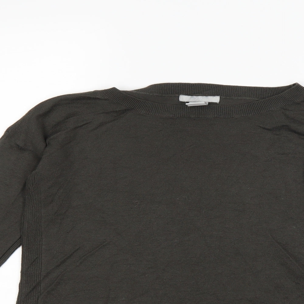 Womens UK Size XS H&M Grey Basic T-Shirt