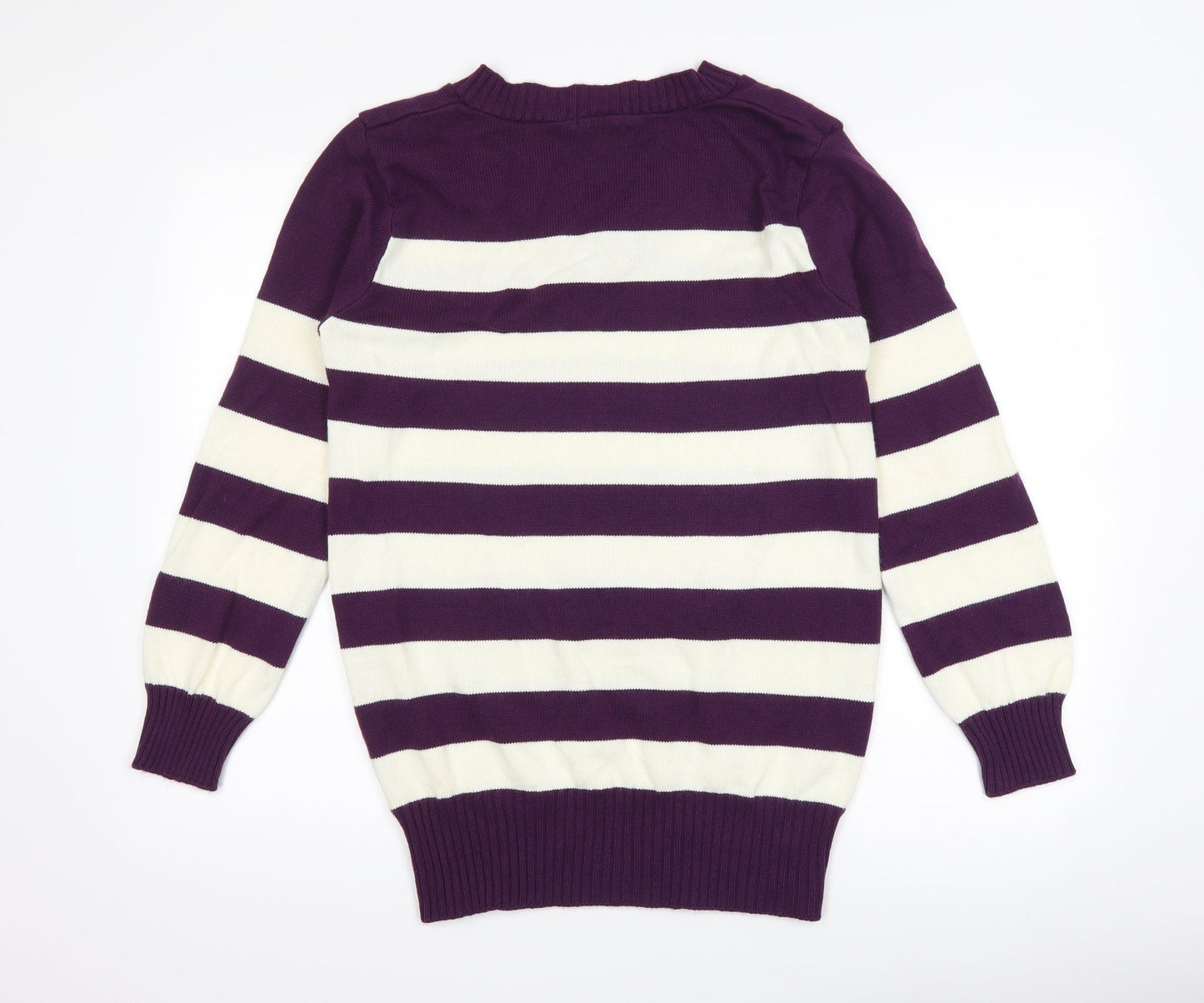Ellie Louise Womens Purple Striped  Pullover Jumper Size L