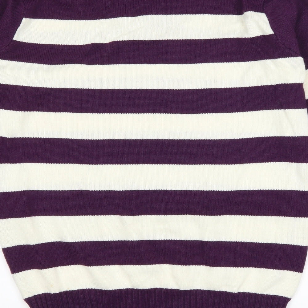 Ellie Louise Womens Purple Striped  Pullover Jumper Size L