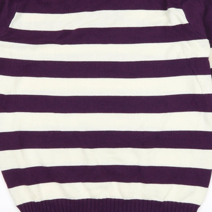 Ellie Louise Womens Purple Striped  Pullover Jumper Size L