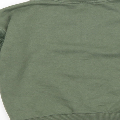 Girls Destination Girls Green Animal Print  Pullover Sweatshirt Size 11-12 Years