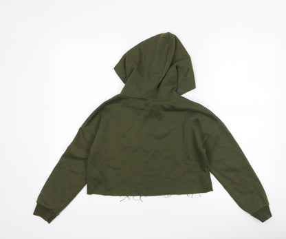 New Look Girls Green Floral  Pullover Hoodie Size 10-11 Years  - cropped