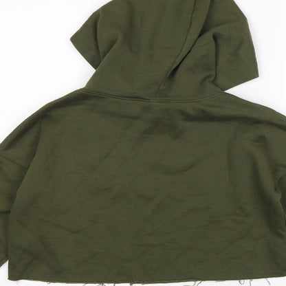New Look Girls Green Floral  Pullover Hoodie Size 10-11 Years  - cropped
