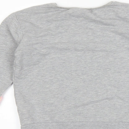 Matalan Girls Grey Striped  Pullover Sweatshirt Size 10 Years