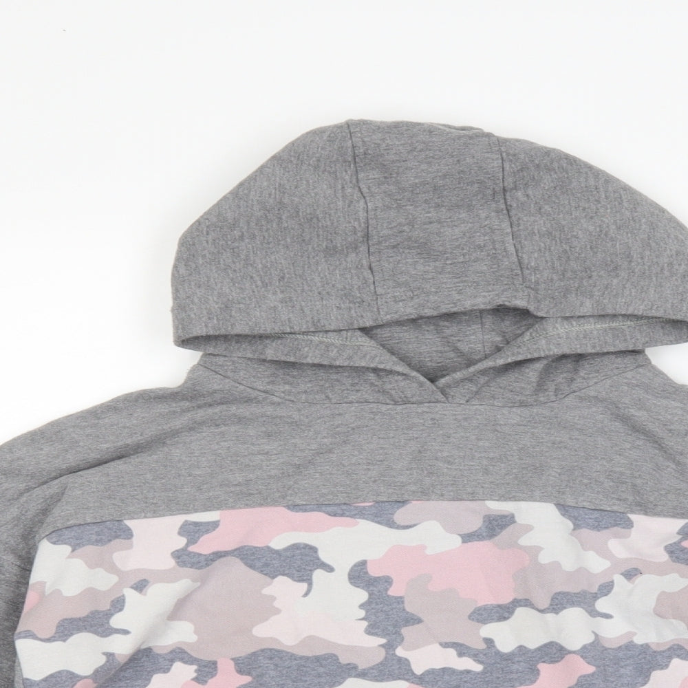 F&F Girls Grey Camouflage  Pullover Hoodie Size 9-10 Years
