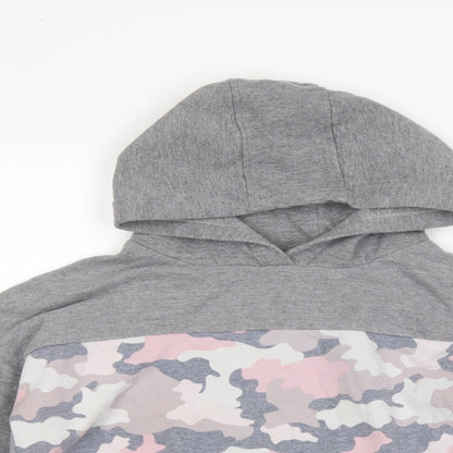 F&F Girls Grey Camouflage  Pullover Hoodie Size 9-10 Years
