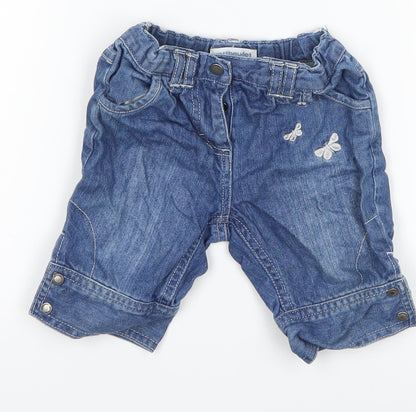 Vertbaudet Girls Blue  Denim Capri Jeans Size 18-24 Months