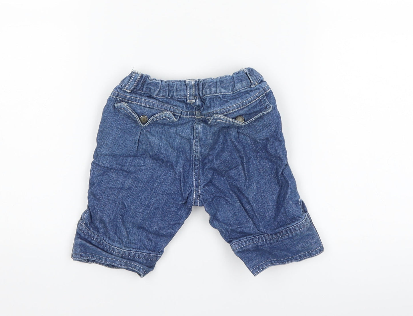 Vertbaudet Girls Blue  Denim Capri Jeans Size 18-24 Months