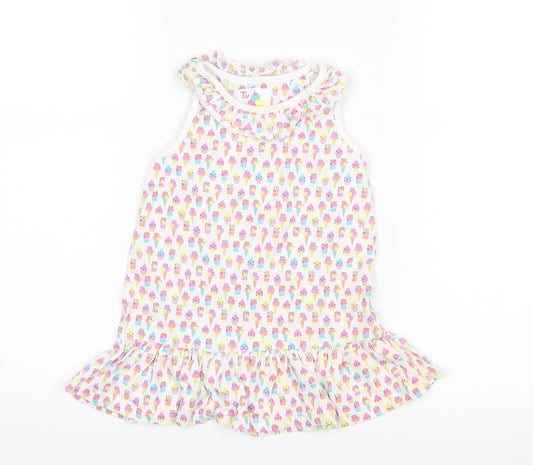 TU Girls White   Tank Dress  Size 12-18 Months  - Ice Cream