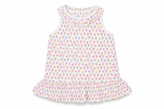 TU Girls White   Tank Dress  Size 12-18 Months  - Ice Cream