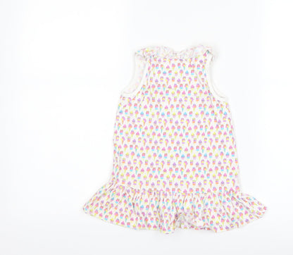 TU Girls White   Tank Dress  Size 12-18 Months  - Ice Cream