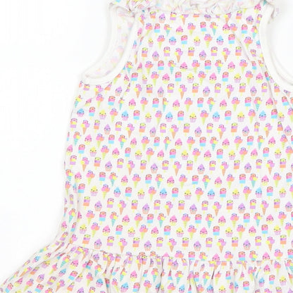 TU Girls White   Tank Dress  Size 12-18 Months  - Ice Cream