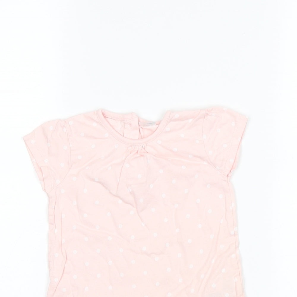 F&F Girls Pink Polka Dot  T-Shirt Dress  Size 12-18 Months