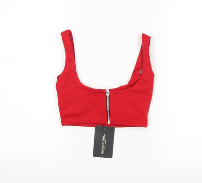 PRETTYLITTLETHING Womens Black   Cropped Tank Size 4  - Bralette