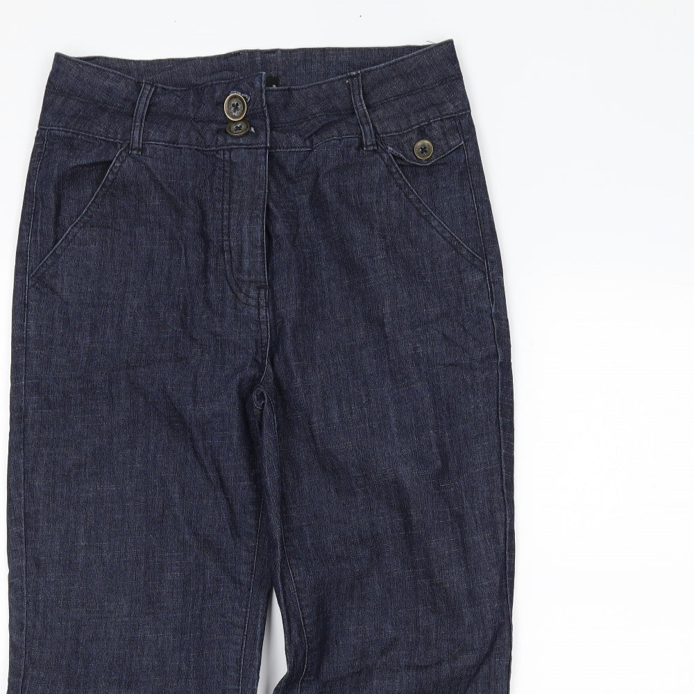 M&Co Womens Blue  Denim Straight Jeans Size 10 L23 in