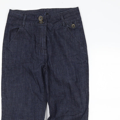 M&Co Womens Blue  Denim Straight Jeans Size 10 L23 in