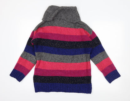F&F Womens Green Striped  Pullover Jumper Size 8